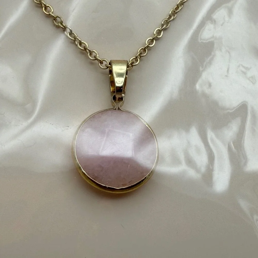 Sanctuary Project Necklace Pink Rose Serenity Stone Gold Tone NEW